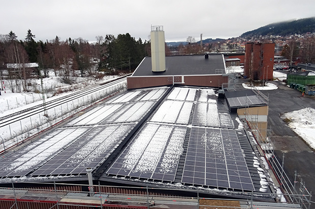 Solcellerna på Gövikens reningsverk