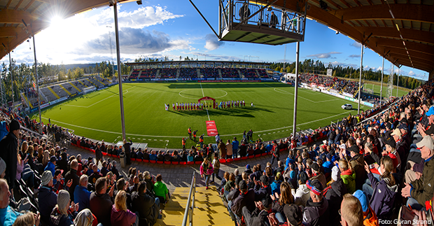 Match i Allsvenskan från läktaren på Jämtkraft arena