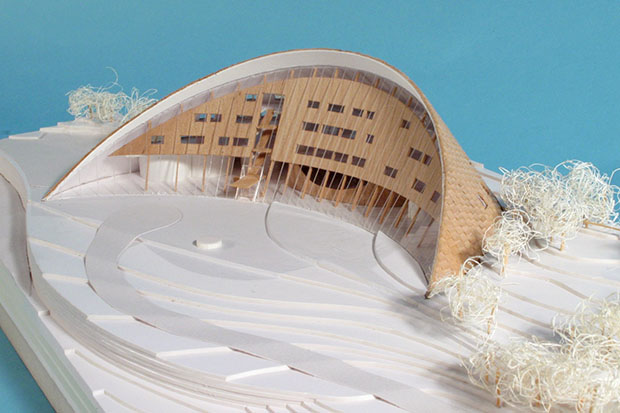 Modell av sametingets parlamentsbyggnad