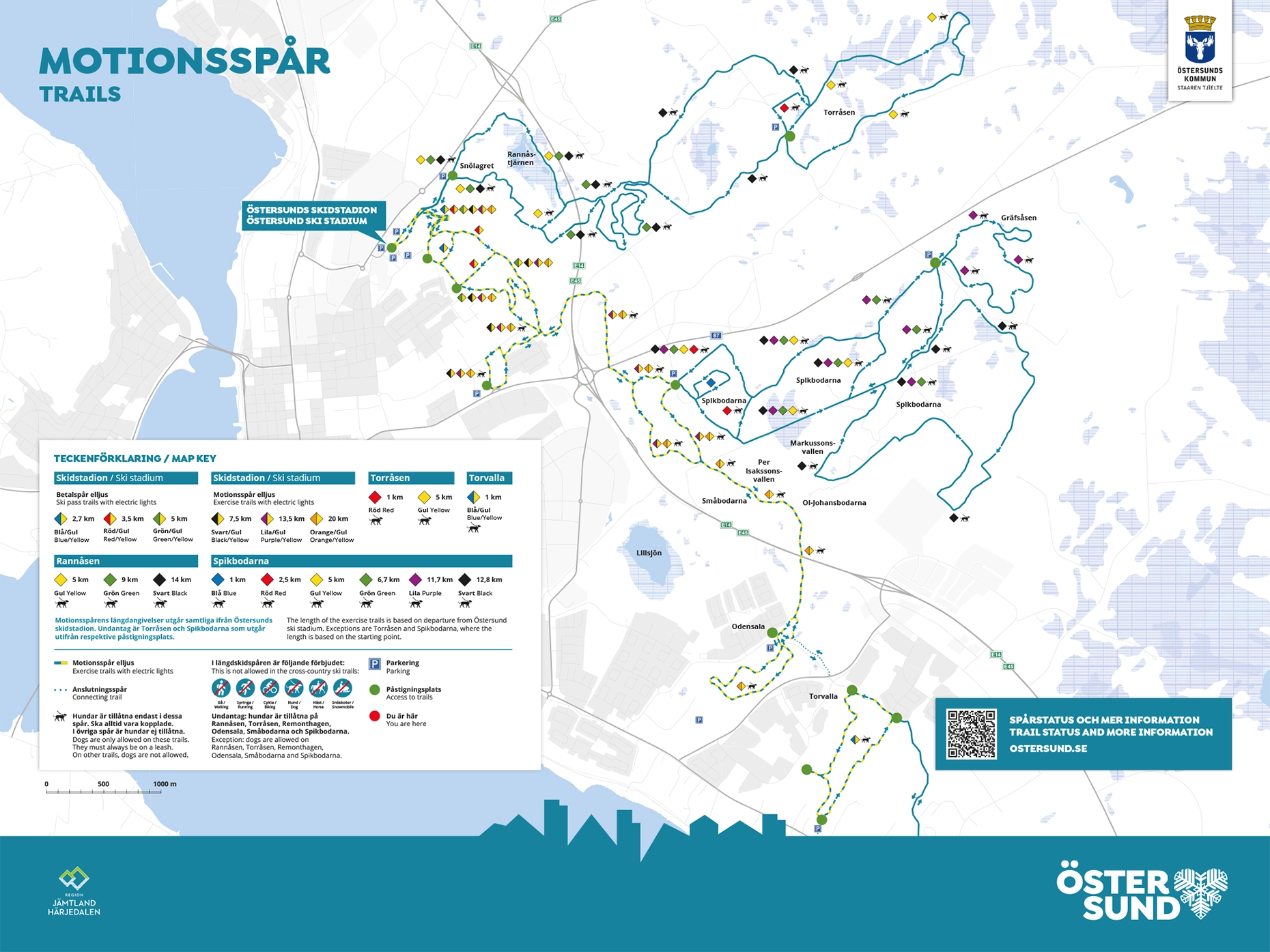 spårkarta östersunds skidstadion