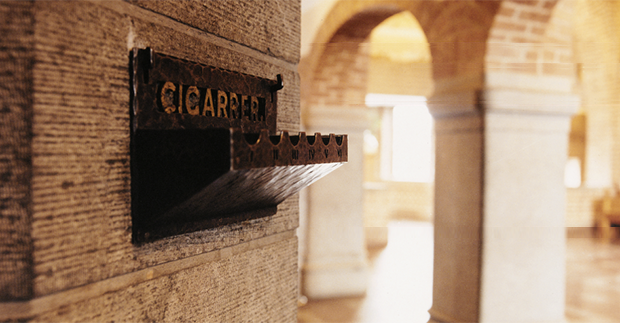 Murar, ornament och pelare är gjorda i jämtländsk kalksten.