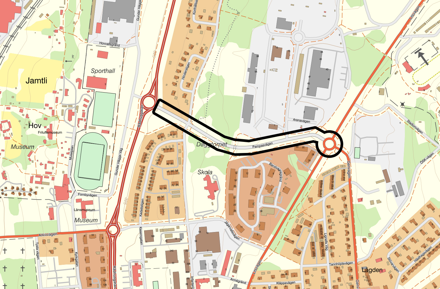 Karta som visar var trafikstörningen är