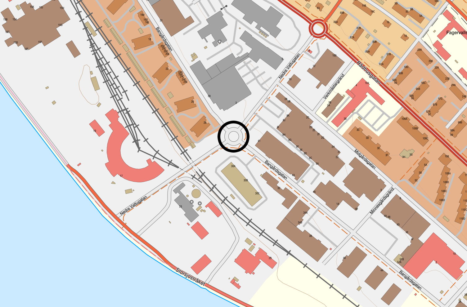 Karta som visar var trafikstörningen är