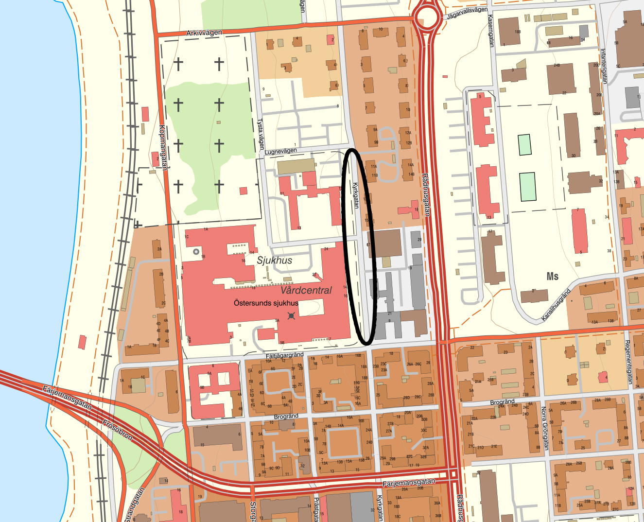 Karta som visar var trafikstörningen är