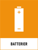 Symbol för batterier på orange bakgrund