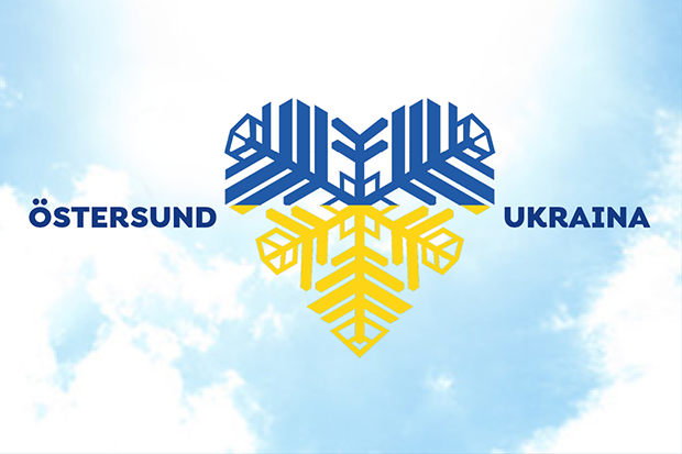 Östersundshjärtat i Ukrainas färger