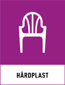 Plaststol som symbol för plast, lila bakgrund