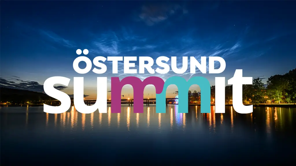 Kampanjbild Östersund Summit (logotype med kvällsbild över Frösöbron i bakgrunden)