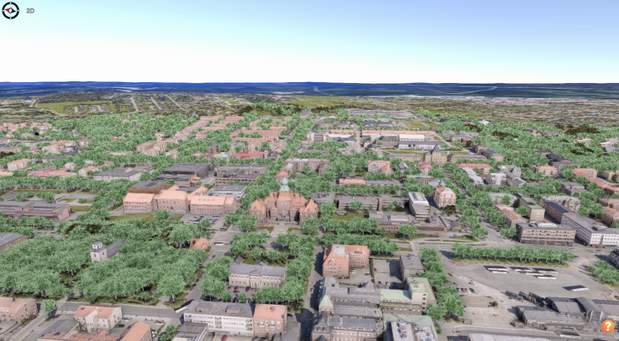 Bild från Östersunds 3D-stadsmodell.