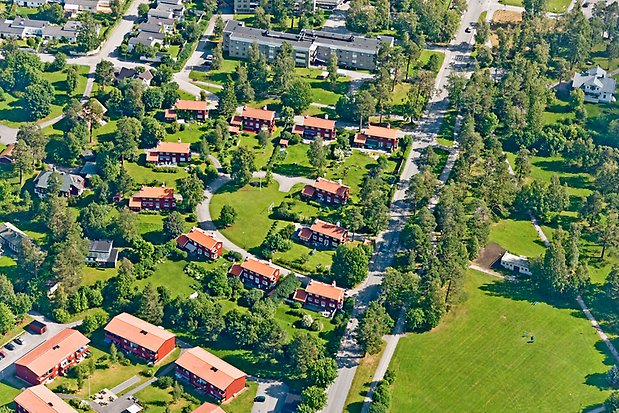 Flygfoto över Karslund.